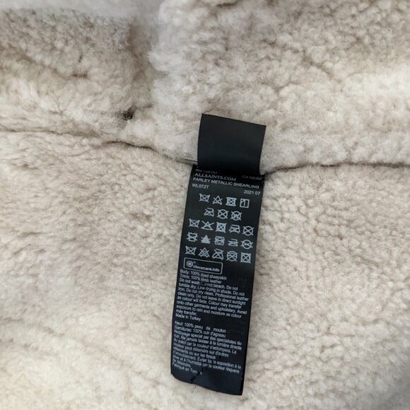 Allsaints Women's Leather Colour Block Shearling Jacket - Picture 6 of 6